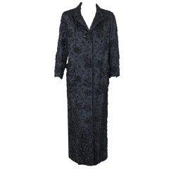 1950
s Glamorous Black Beaded Floral Silk Evening Jacket Coat