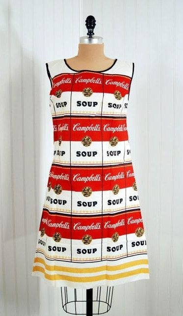 Yes...This is the 1960's Campbell's Soup dress that was inspired by the work of Andy Warhol. These were produced by Campbell's Soup as an effective advertising campaign when paper dresses were all the rage in the mod 1960's. A classic example where