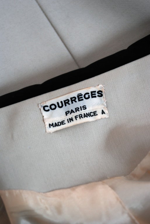 1966 Courreges Couture Black & Khaki Rare Space-Age Mod Jacket 3