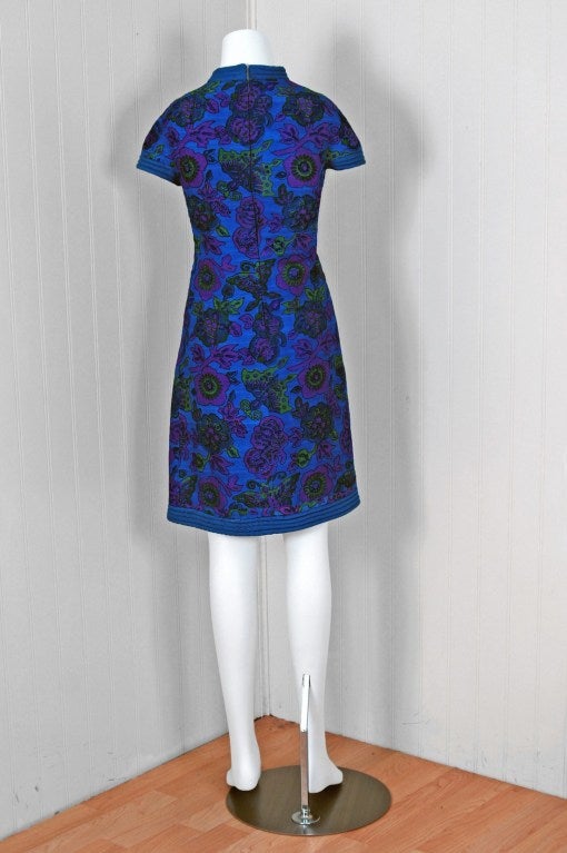 1960's Pierre Cardin Psychedelic Silk Mod Mini Shift Paris Dress 3