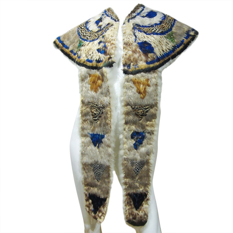 1860's Rare Antique Polynesian Ceremonial Feather Cape Shawl