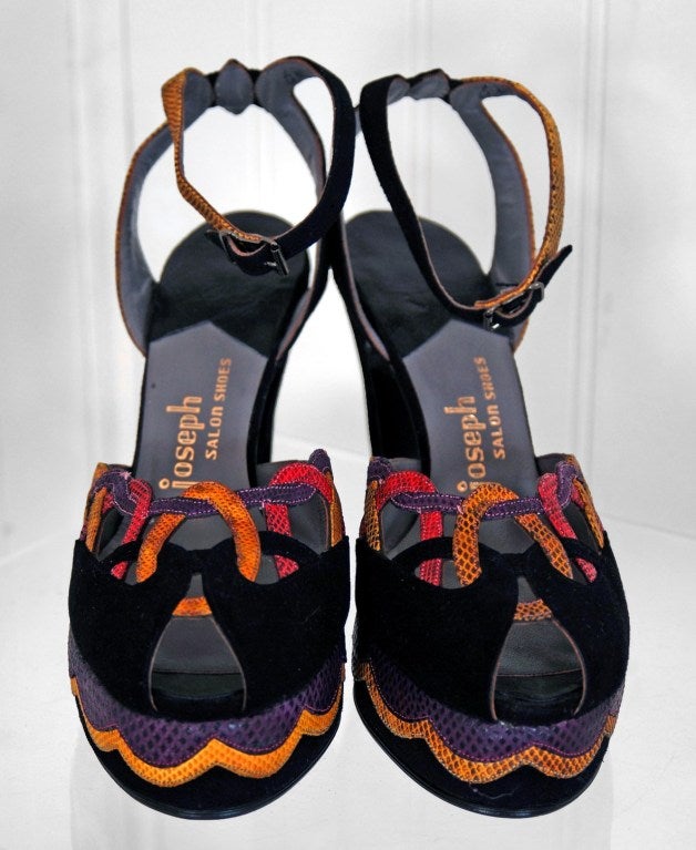 colorful snakeskin sandals