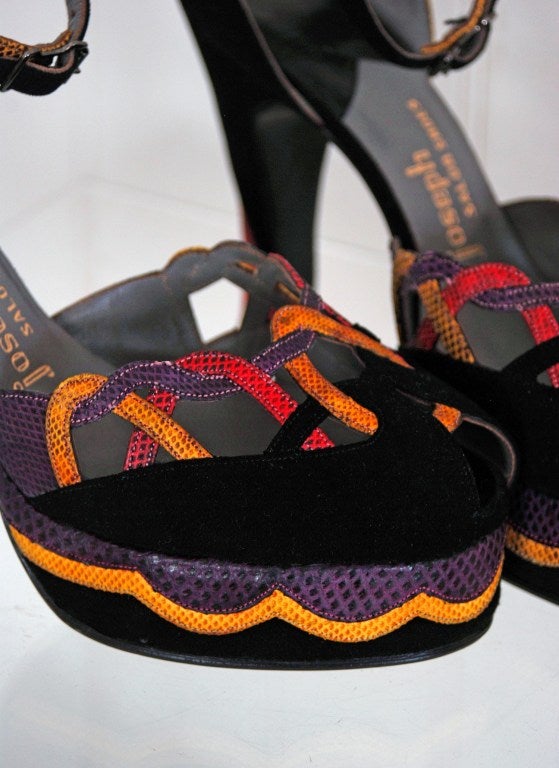 colorful snakeskin heels