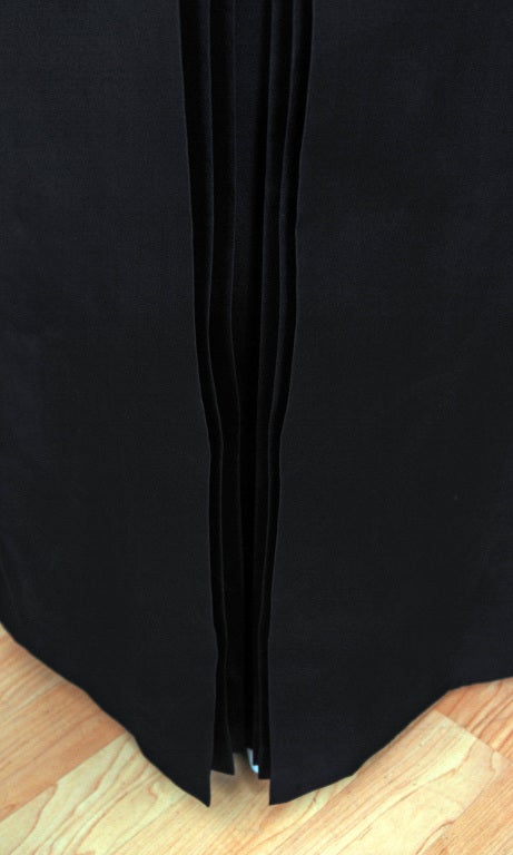 1990's Balenciaga Le Dix Black Pleated-Silk Strapless Gown 2
