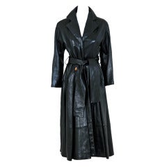 Vintage 1990's Christian Dior Numbered Couture Leather Trench Coat