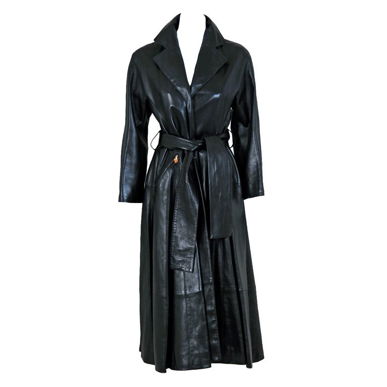 1990's Christian Dior Numbered Couture Leather Trench Coat