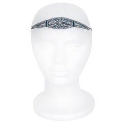 1920's Rare Rhinestone Art-Deco Silver Flapper Bandeau Headpiece