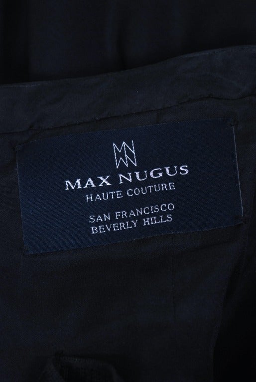 1990's Max Nugus Haute-Couture Silk Strapless Trained Gown 1