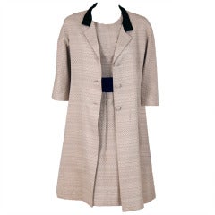 1962 Balenciaga Haute-Couture Ecru Silk Cocktail Party Dress & Matching Jacket 7