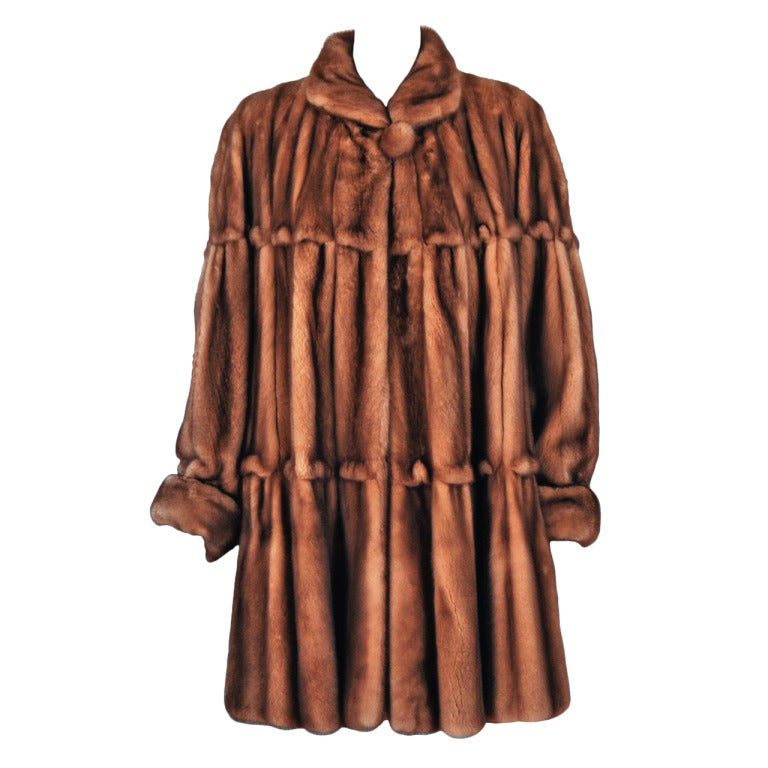 1970's Fendi Haute-Couture Rare Mink-Fur Princess Swing Coat