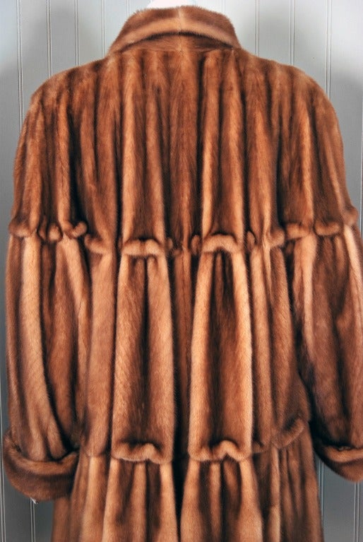 1970's Fendi Haute-Couture Rare Mink-Fur Princess Swing Coat In Excellent Condition In Beverly Hills, CA