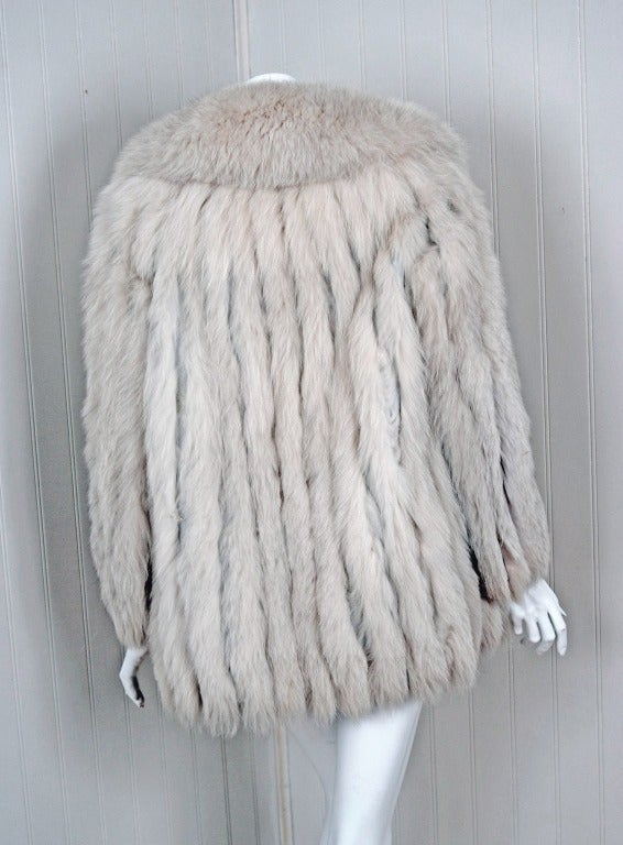 Women's 1970's Donald Brooks Arctic-Fox Fur Leather Cropped Coat Jacket