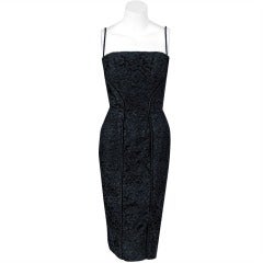 1950's Jacques Fath Haute-Couture Black Chantilly-Lace Hourglass Cocktail Dress