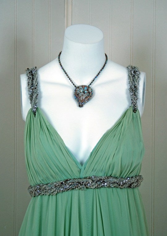 green grecian dress