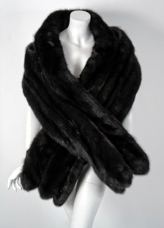 An extraordinary, Black Diamond genuine mink fur from the Beverly Hills boutique 