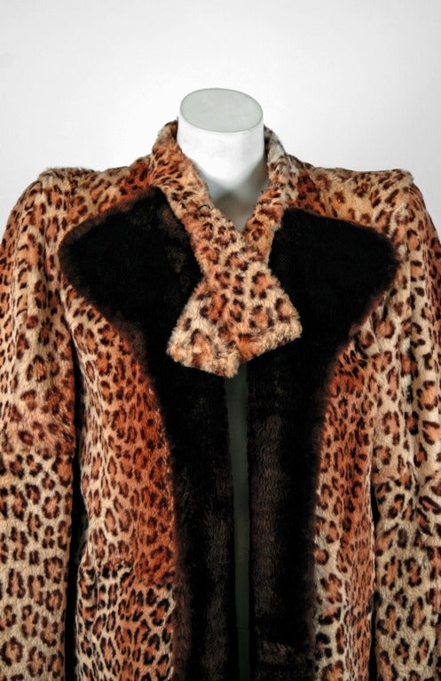 leopard print swing coat