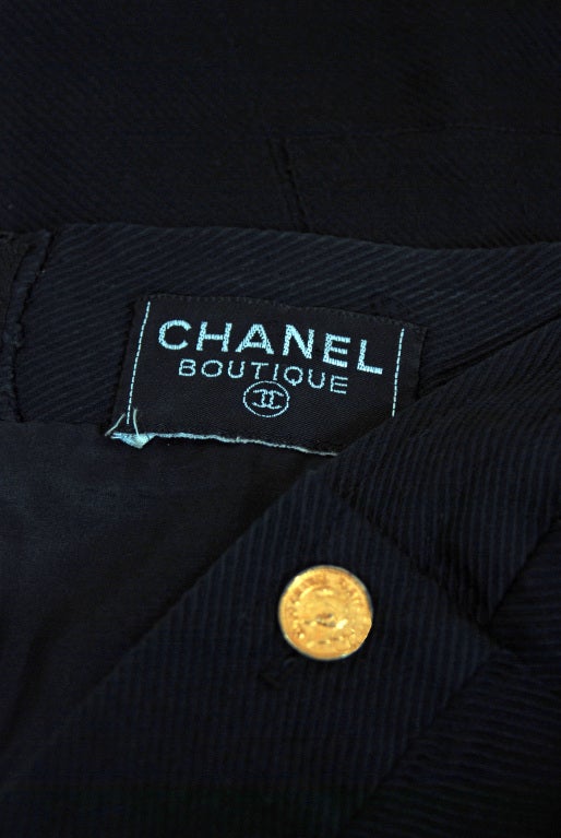 1990's Chanel Black Strapless Sailor-Style Hourglass Mini Dress 2