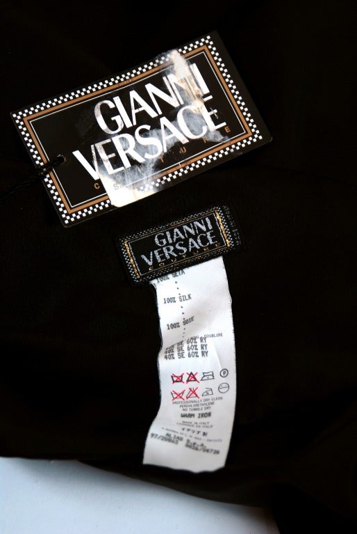 1990's Gianni Versace Black Silk Cut-Out Hourglass Cocktail Dress 2