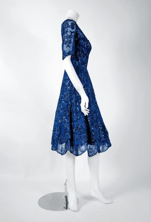 This breathtaking Carven Haute-Couture cocktail dress, in the most beautiful silhouette, is pure couture perfection. Carven’s exquisite taste and enviable lifestyle became the background of her designs and a means of promotion. Carven firmly