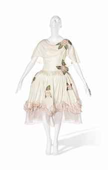 1924 Jeanne Lanvin Haute-Couture Applique Roses Robe De Style Silk Dress 1