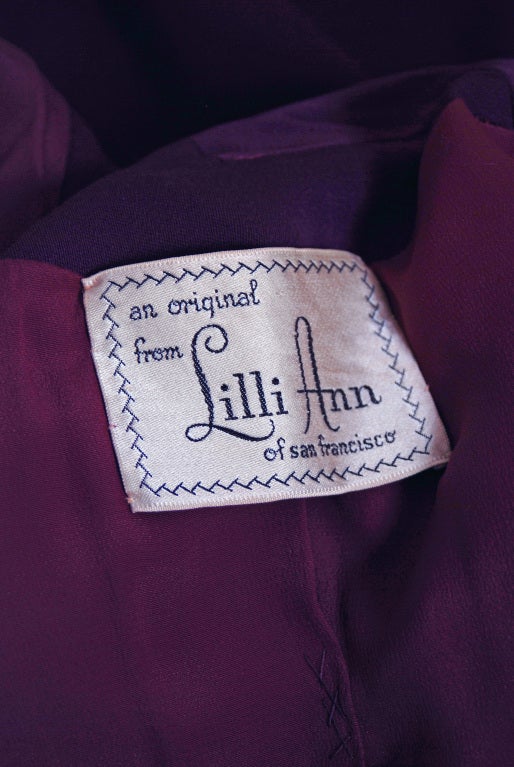 1940's Lilli-Ann Beaded Royal-Purple Gabardine Hourglass Suit 1