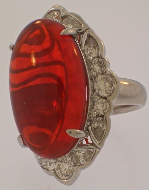 Mexican Fire Opal Ring