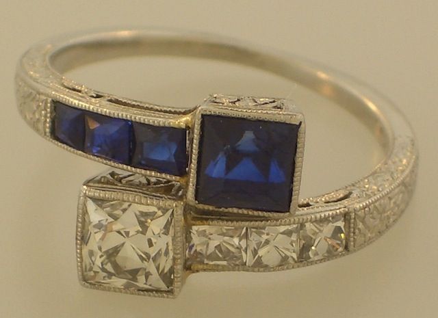 MARCUS & CO. Sapphire & Diamond Crossover Ring