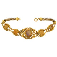 Art Nouveau Opal 
14k Gold Bracelet