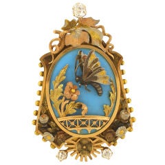 Antique Victorian 3-Color Gold Vignette Brooch