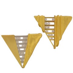 Pair of Triangle Pin Pendants w/Sliding Diamonds