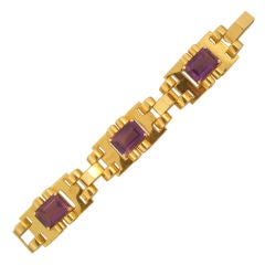 Retro Gold & Amethyst Bracelet