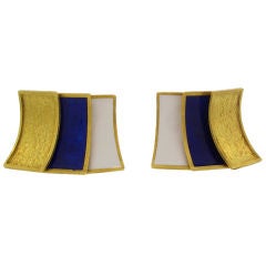 Cartier Gold and Enamel Earrings