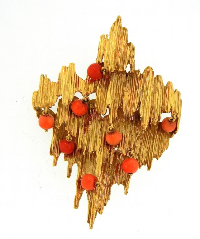 Fred-Paris Gold & Coral Pendant