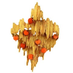 Fred-Paris Gold & Coral Pendant