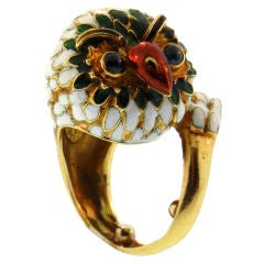 Corletto Gold & Enamel Owl Ring