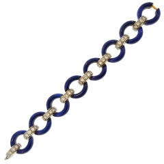 Lapis & Diamond Link Bracelet