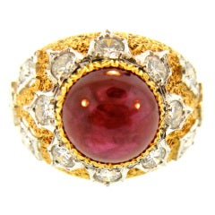 BUCCELLATI Ruby Diamond Ring