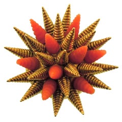 TIFFANY & CO. Coral and Gold Sea Urchin Brooch