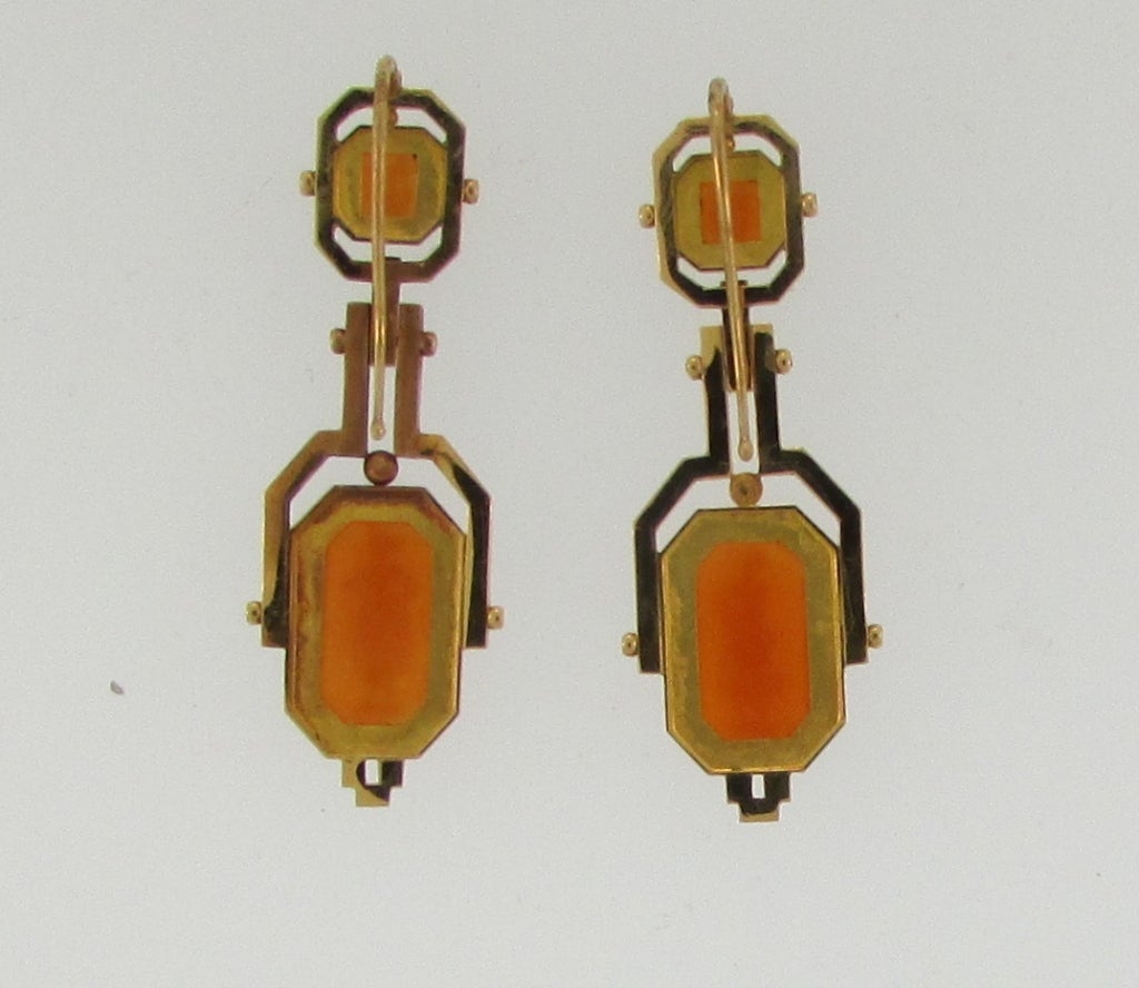 Victorian Agate Cameo Earrings