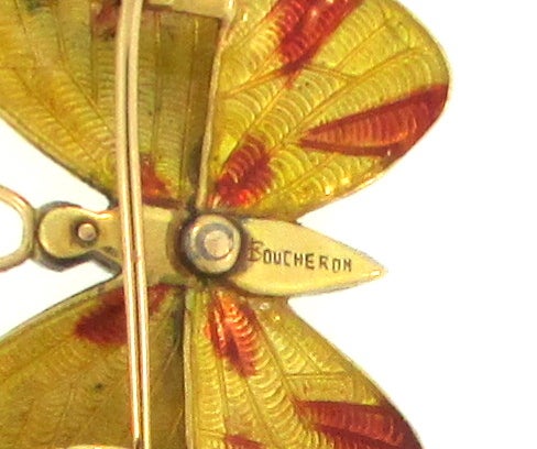 BOUCHERON PARIS Enamel Butterflies with Diamonds 1