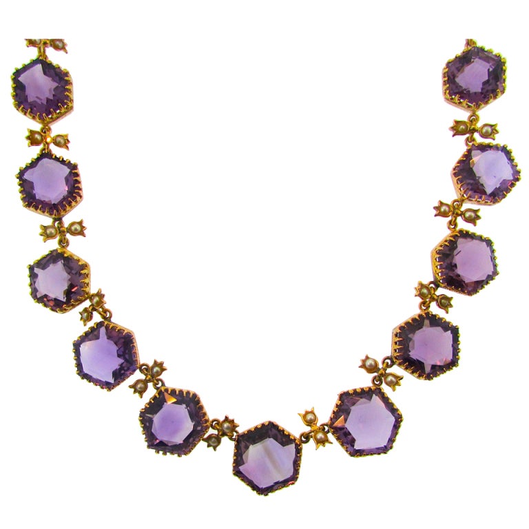 Victorian Amethyst Necklace For Sale