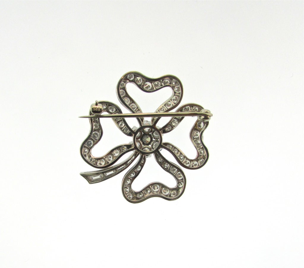 Cartier Diamond Clover Pin