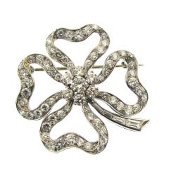 Cartier Diamond Clover Pin