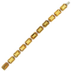 Michel Della Valle Citrine and Diamond Bracelet