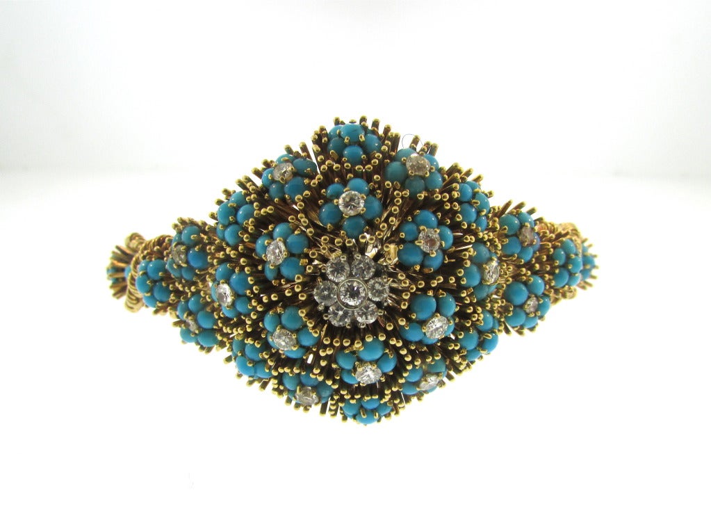 Women's 1960's Turquoise and Diamond Suite For Sale