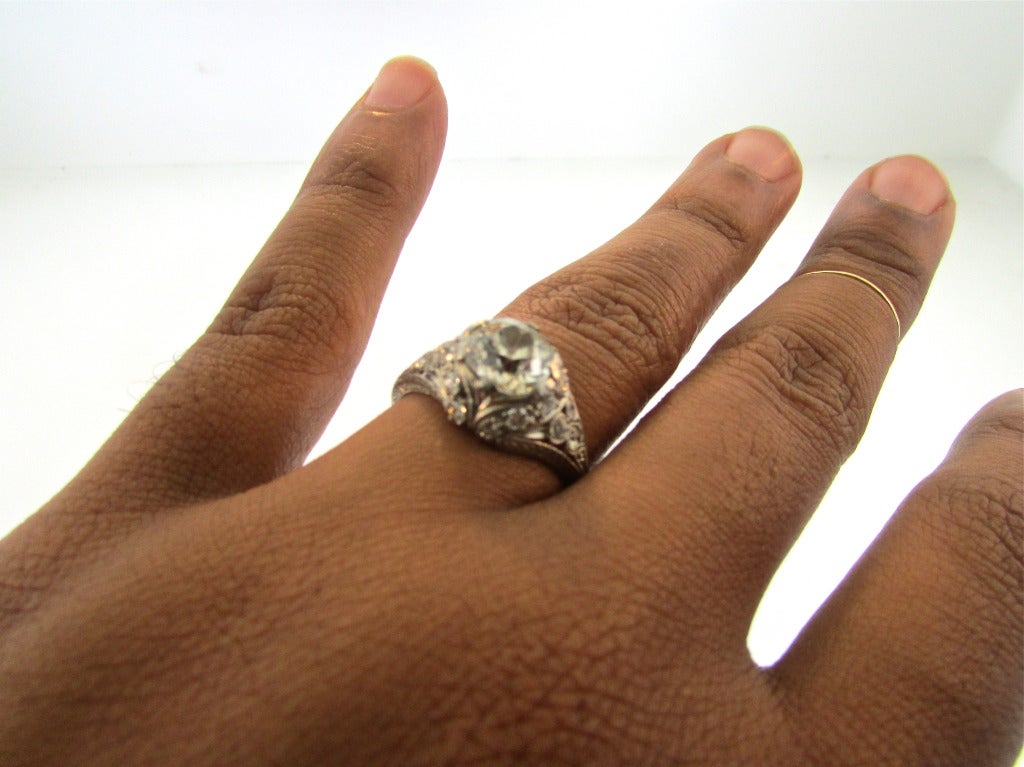 Women's Art Deco Diamond Engagement Ring For Sale
