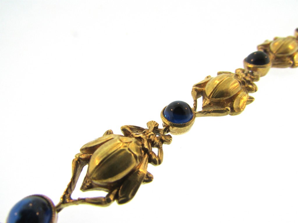 Victorian Egyptian Revival Scarab Bracelet For Sale