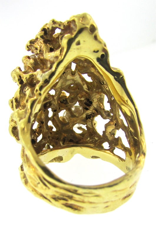 1960s Arthur King Diamond Gold Ring For Sale at 1stDibs