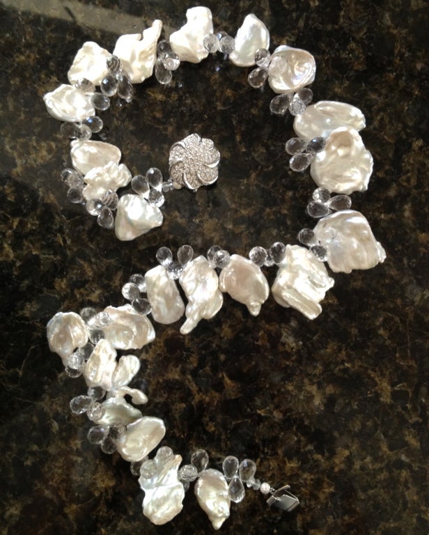 Keshi Pearl and Topaz Necklace