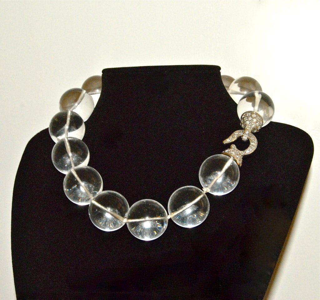 Magnificent Large Rock Crystal Necklace For Sale 1